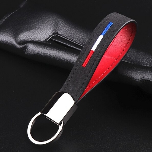  new goods! Renault Citroen Peugeot alpine France national flag embroidery key holder alcantara style artificial leather 