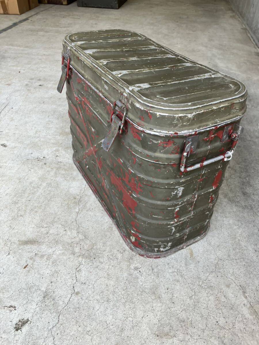  antique US AMRY America army 1953 year made cooler-box 50 period the US armed forces the truth thing Vintage store furniture aluminium 
