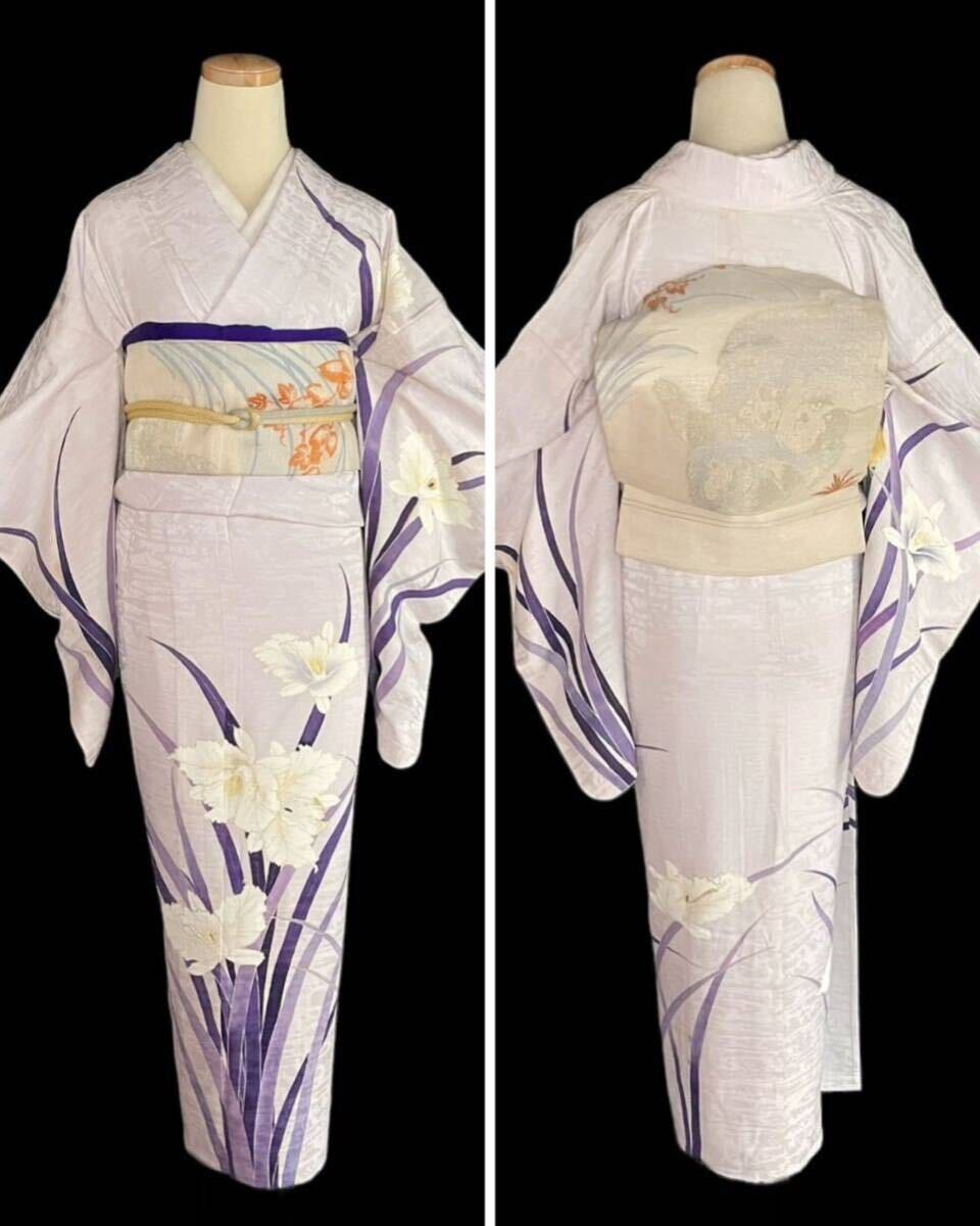 [.. лист магазин ] античный кимоно выходной костюм одиночный . орхидея цимбидиум Taisho роман Showa современный Taisho .. один .