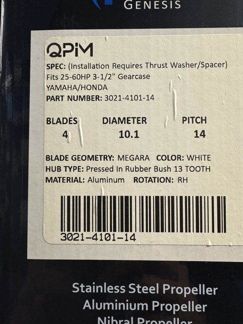 4 sheets if low speed . stability!YAMAHA F30~F60hp for * rare 4 sheets propeller <10.6 x 12 pitch other >13 spline * postage included * aluminium propeller 