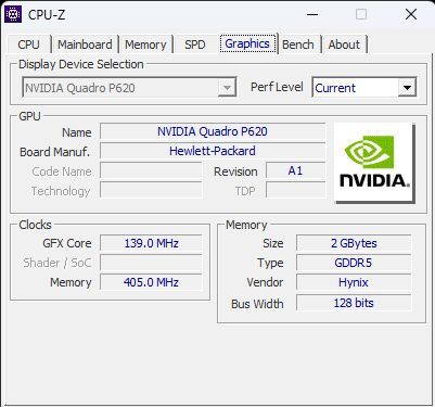 【送料無料】HP純正 NVIDIA Quadro P620 グラフィックボード（4K/4画面 HDR） GDDR5/2GB【動作テスト済み】 ⑩の画像6