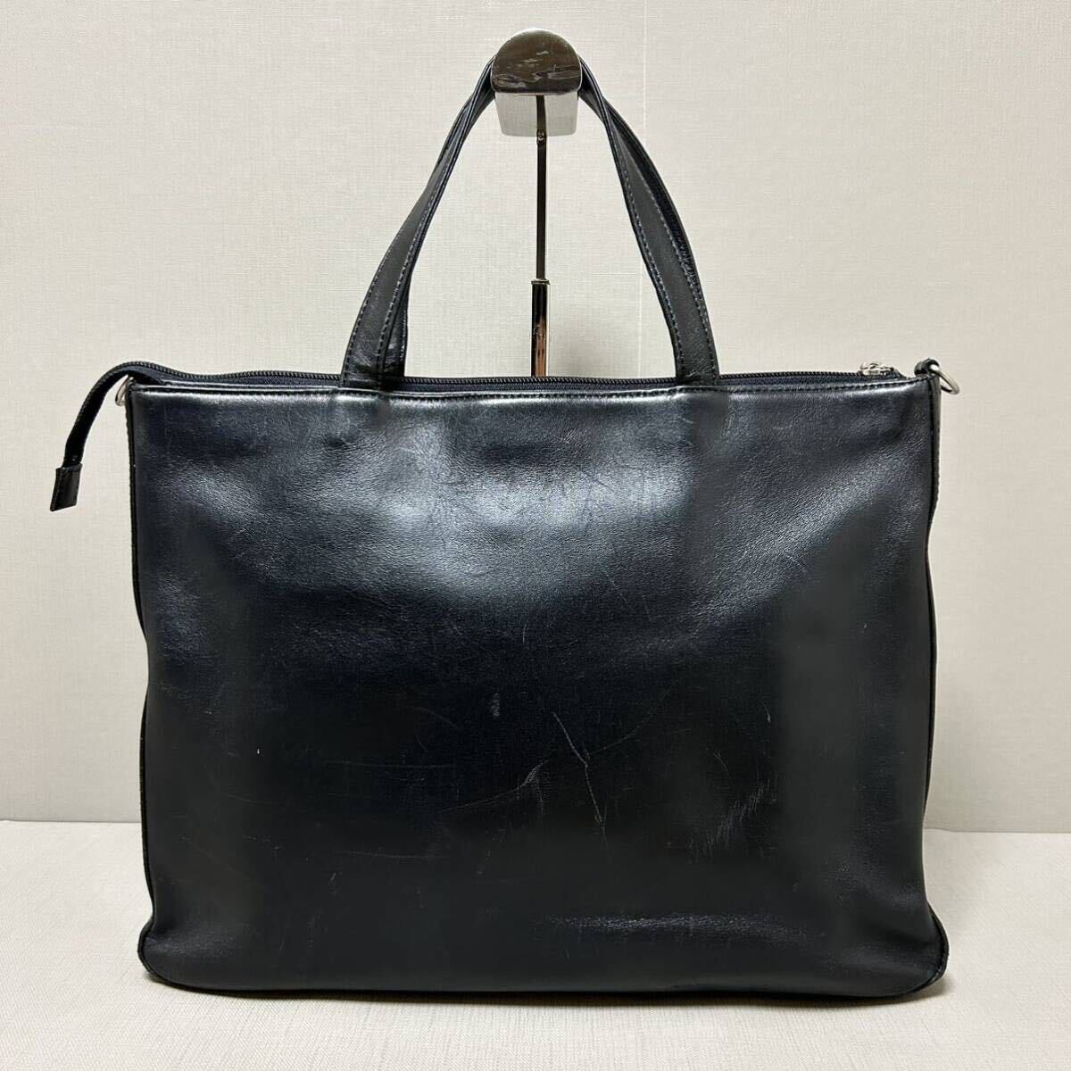 1 иен BURBERRY Burberry портфель портфель мужской noba проверка A4/PC место хранения возможно независимый кожа натуральная кожа черный чёрный Logo type вдавлено .