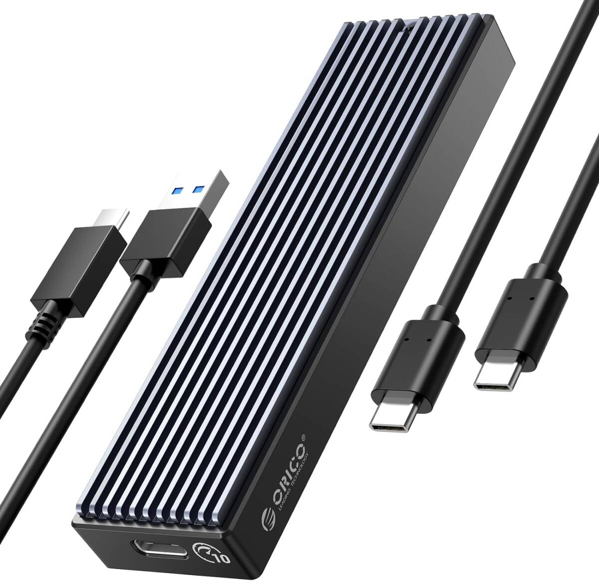 ORICO M.2 SSDケース USB-C to NVMe M-Key / B&M Key（Nvmeのみ）に対応 USB 3.1 Gen2 10Gbps 外付けケース ABS+アルミ材質 M2PV-BK_画像1