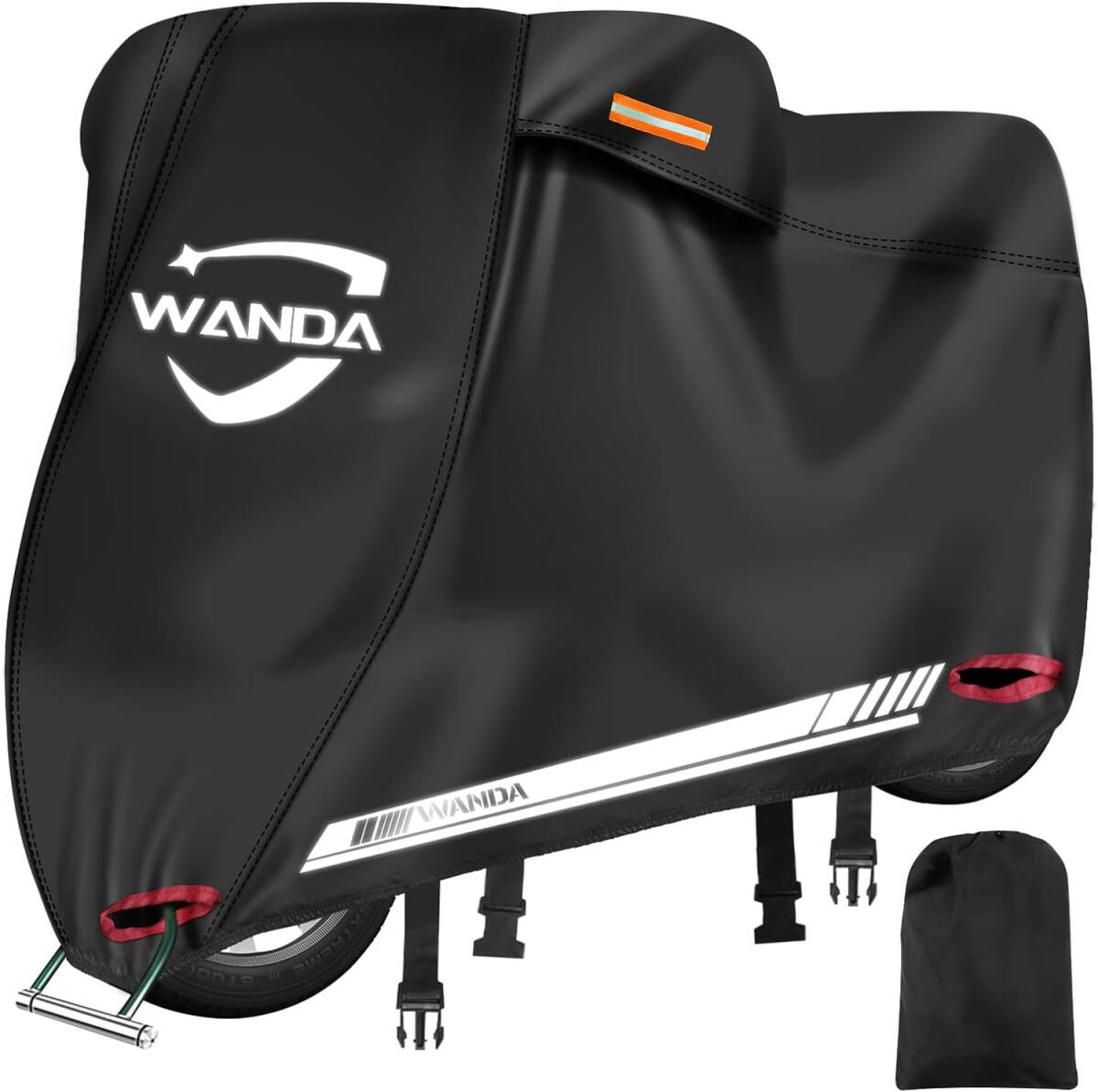 WANDA バイクカバー XL 220×95×110cm 全天候型 厚手 破れにくい 耐熱 溶けない UVカット 色褪せない 防水/撥水 水を弾く 蒸れない 