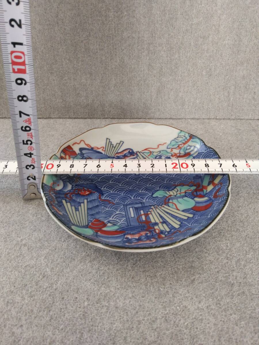 皿 染錦宝珠紋 龍峰窯 飾り皿 オブジェ 13.5センチの画像8