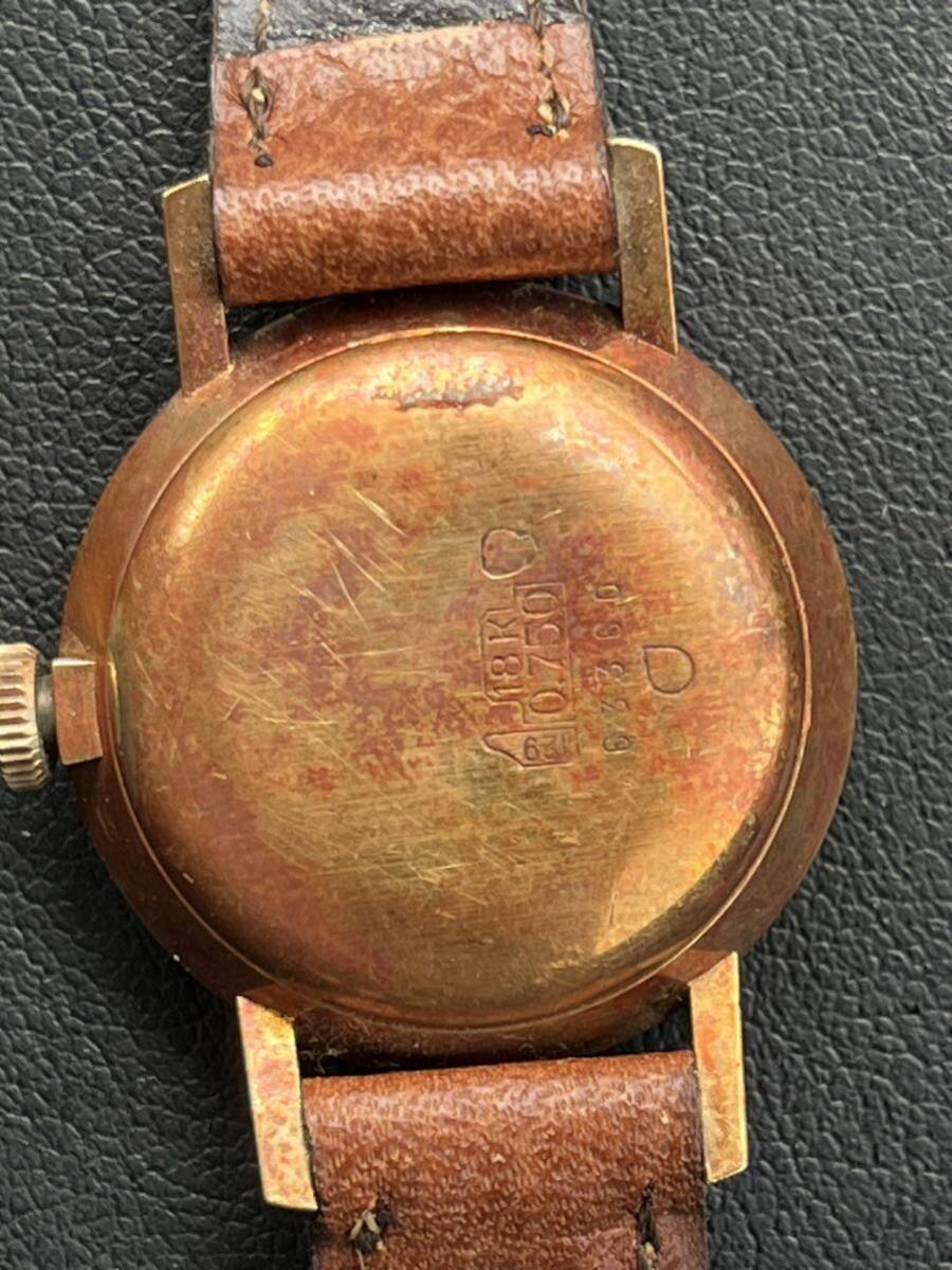 BUCHERER 18k 750 手巻き 腕時計 ヴィンテージ 稼働品 の画像2