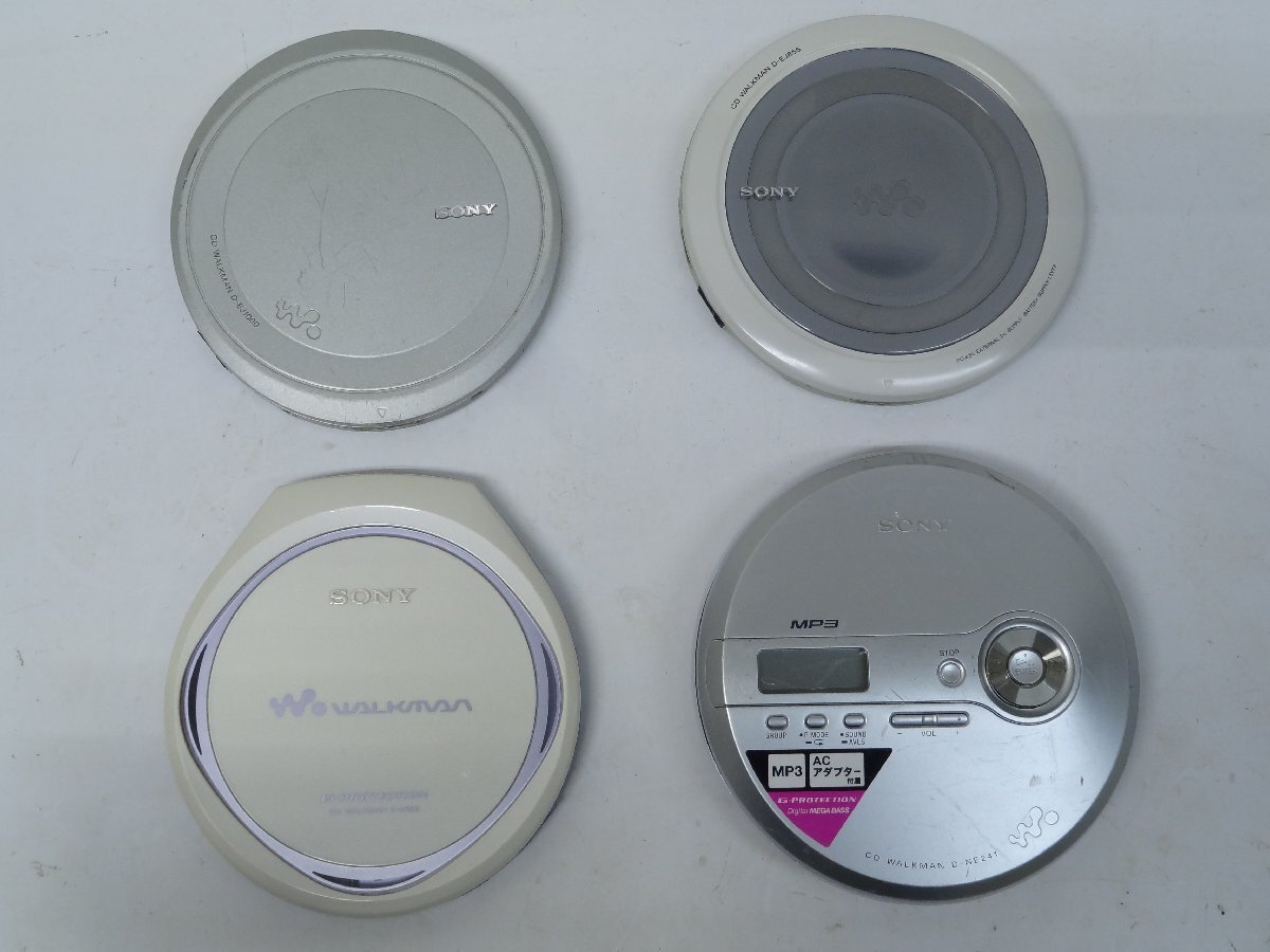 6■/Zこ7719 SONY ソニー CD WALKMAN CDウォークマン D-EJ1000、D-EJ855、D-E888、D-NE241 通電〇 動作未確認 ジャンク 4個セット 保証無の画像1