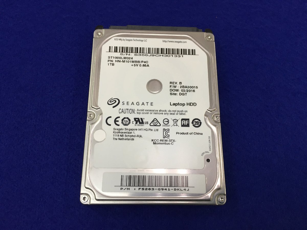 ユ■L4517 △SEAGATE△2.5インチ HDD SATA【ST1000LM024】1TBの画像2