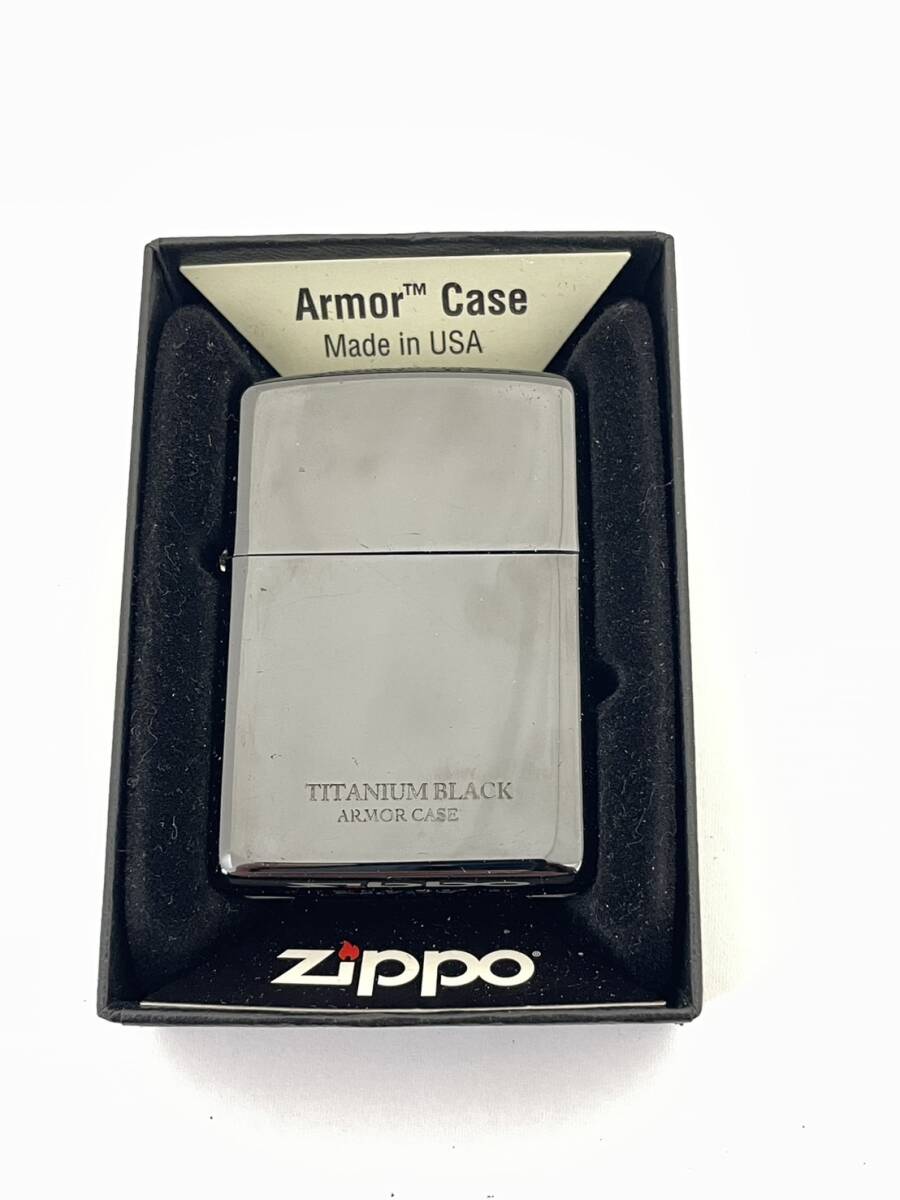 〈ライター〉ZIPPO ジッポー TITANIUM BLACK ブラック系 箱付き 喫煙具 コレクション 【中古／現状品】003998-②の画像2