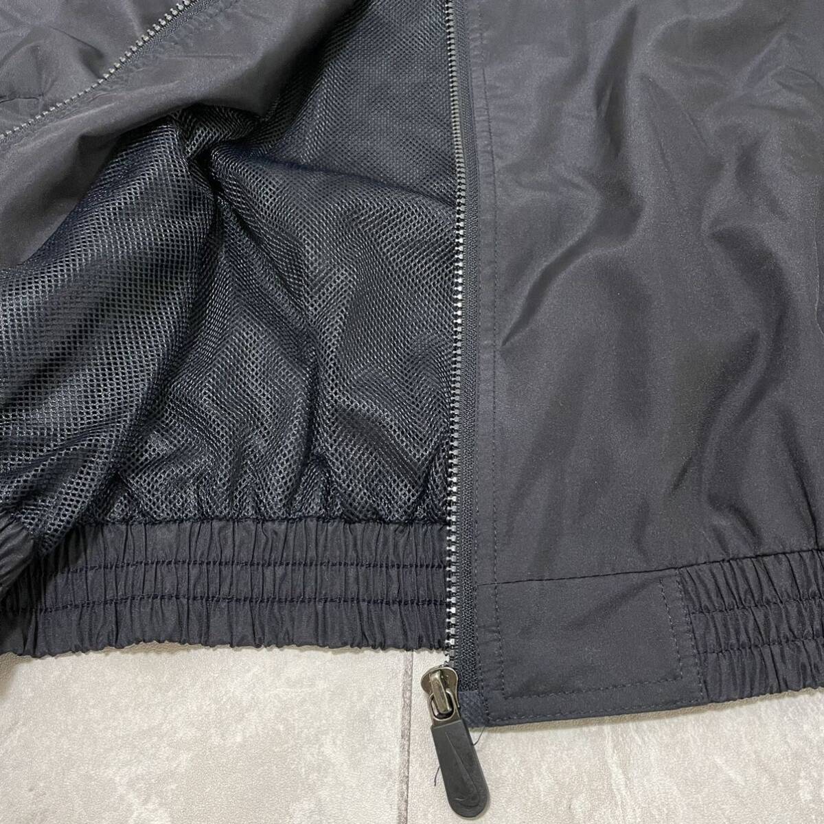90s NIKE ナイキ Nylon Jacket ナイロンジャケット ジップアップ ハイネック 刺繍ロゴ 裏地メッシュ USA企画 ジャンパー ブラック 玉SS1659の画像5