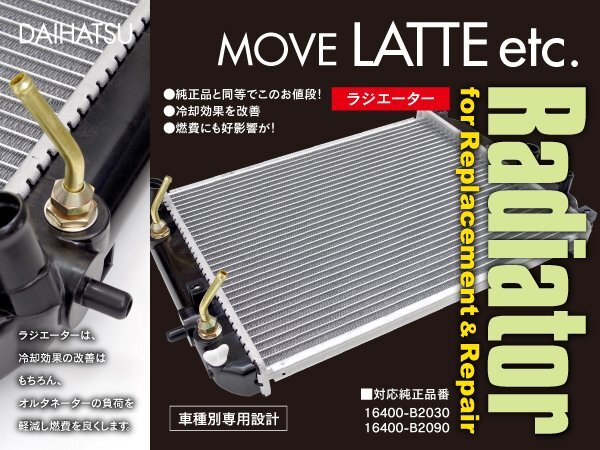 【関東送料無料】新品★ラジエーター ダイハツ ムーヴ L150S L152S L160S AT ターボ 対応純正品番 16400-B2030 16400-B2090_画像1