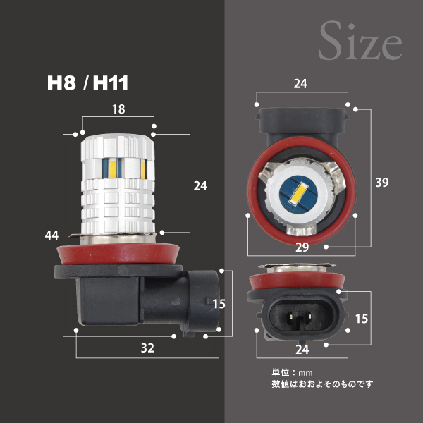 【ネコポス限定送料無料】LEDバルブ フォグ H11 アイスブルー 10000K CSPチップ 2個セット アコード ツアラー CW1.2 H20.12～H25.3_画像6