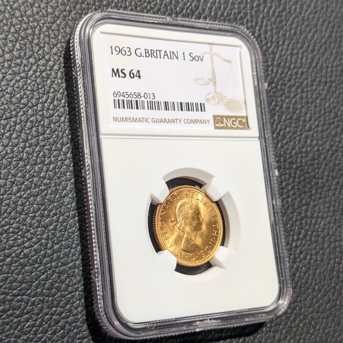 ★1円スタート 金貨 鑑定 NGC MS64 イギリス 1963年 ヤングヤング エリザベス 1ソブリン金貨 1SOV ロイヤルミント 鑑定 金貨銀貨多数出品の画像6