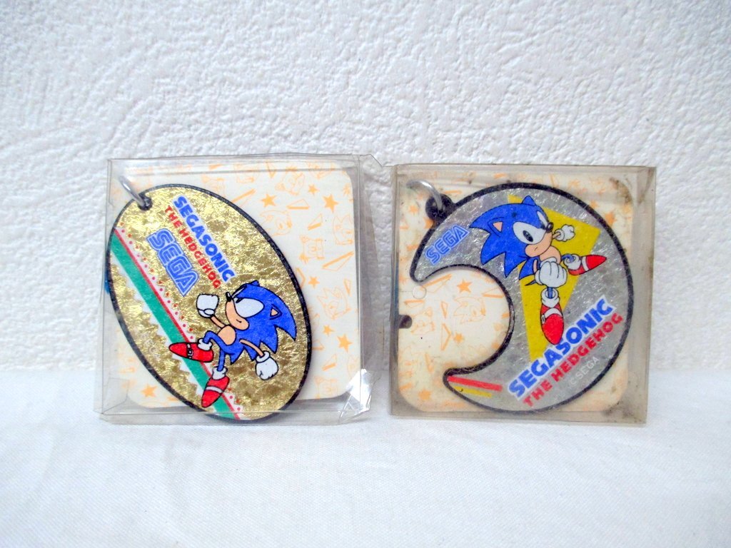 デッドストック 当時物 非売品 SEGA セガ ソニック・ザ・ヘッジホッグ キーホルダー2個セット Sonic the Hedgehog key holder NOT FOR SALEの画像1