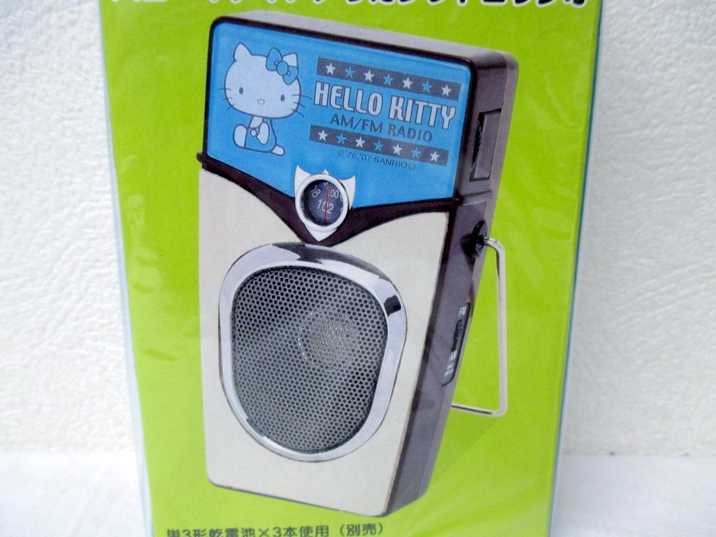 その1 デッドストック 未開封 ハローキティ アメリカンレトロラジオ FM/AM コンパクトラジオ 青 Hello Kitty American Retro Radio Blueの画像3