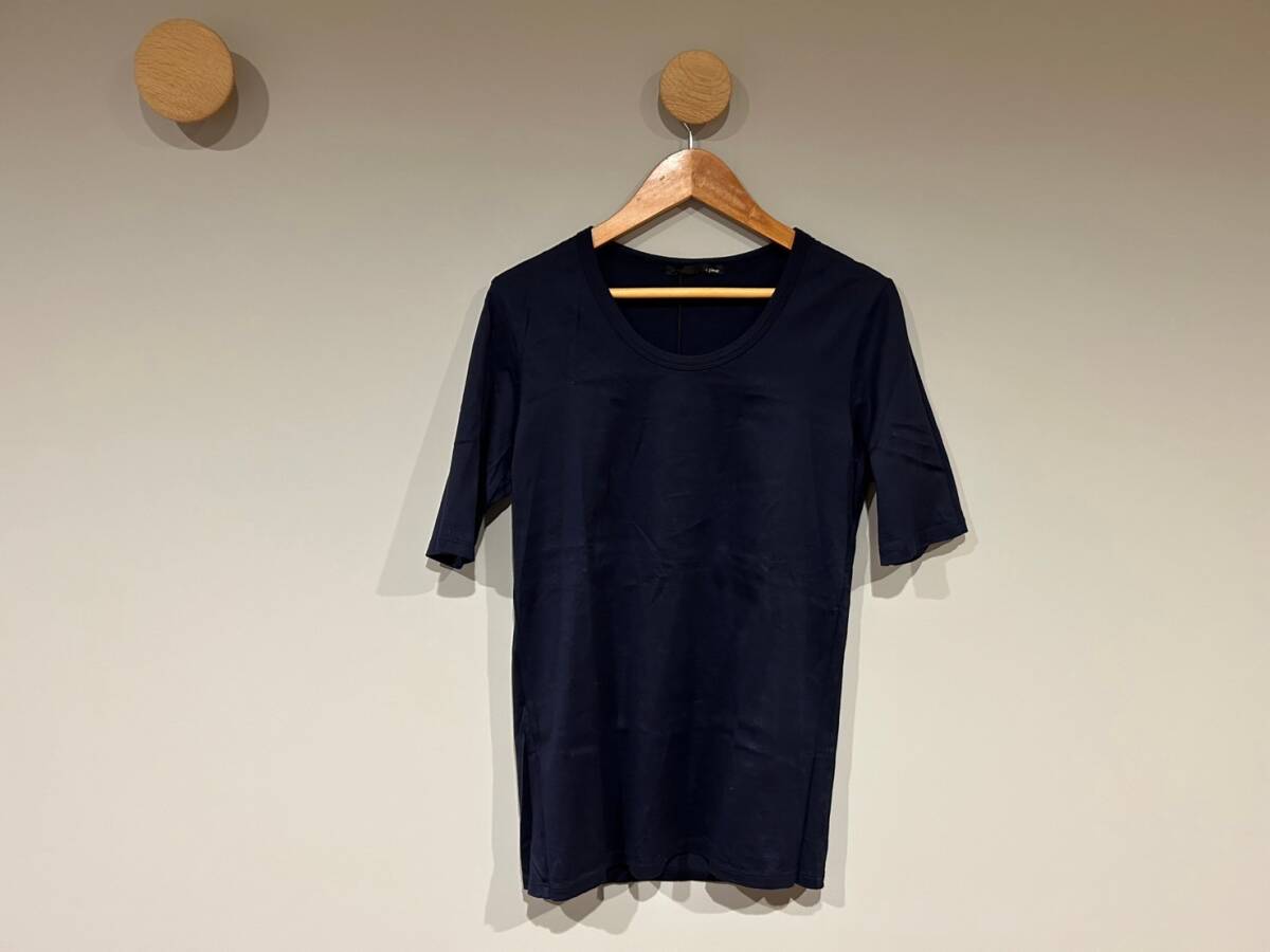 【Le pivot/ル・ピボット】カットソー Tシャツ sizeF ネイビー 日本製 半袖 MADE IN JAPAN 紺_画像1