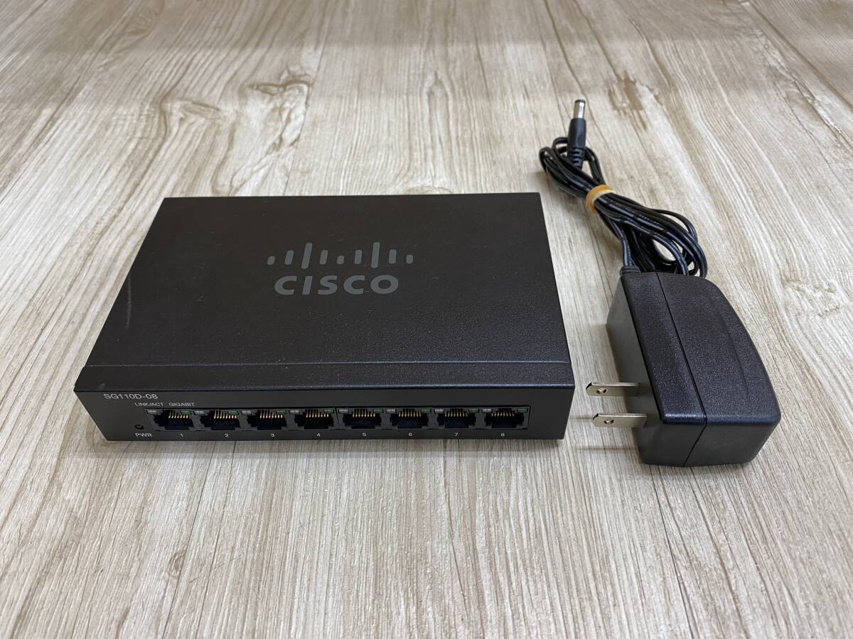 #6001-0704 ☆簡易確認済み/通電保証☆ Cisco シスコ SG110D-08 初期化済み スイッチ 発送サイズ:60予定_画像1