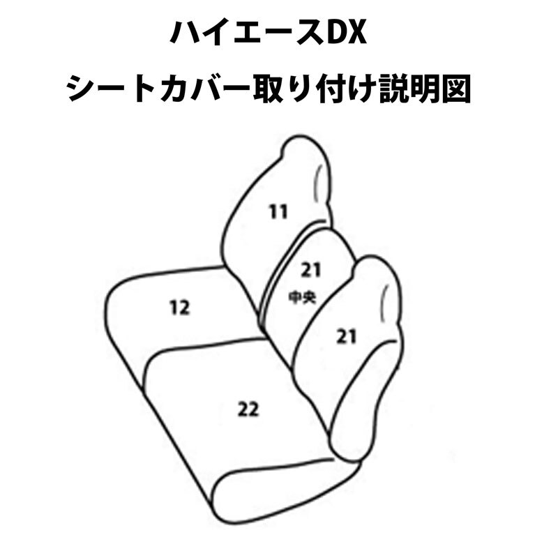 トヨタ ハイエース 200系 DX専用 本革調 シートカバー 黒  ブラック レザー 一列目用の画像10