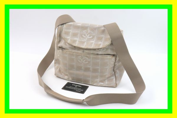 ★1円スタート 売り切り★CHANEL/シャネル★ニュートラベルライン★ナイロン ジャガード キャンバス★ベージュ★斜め掛け ショルダーバッグの画像1