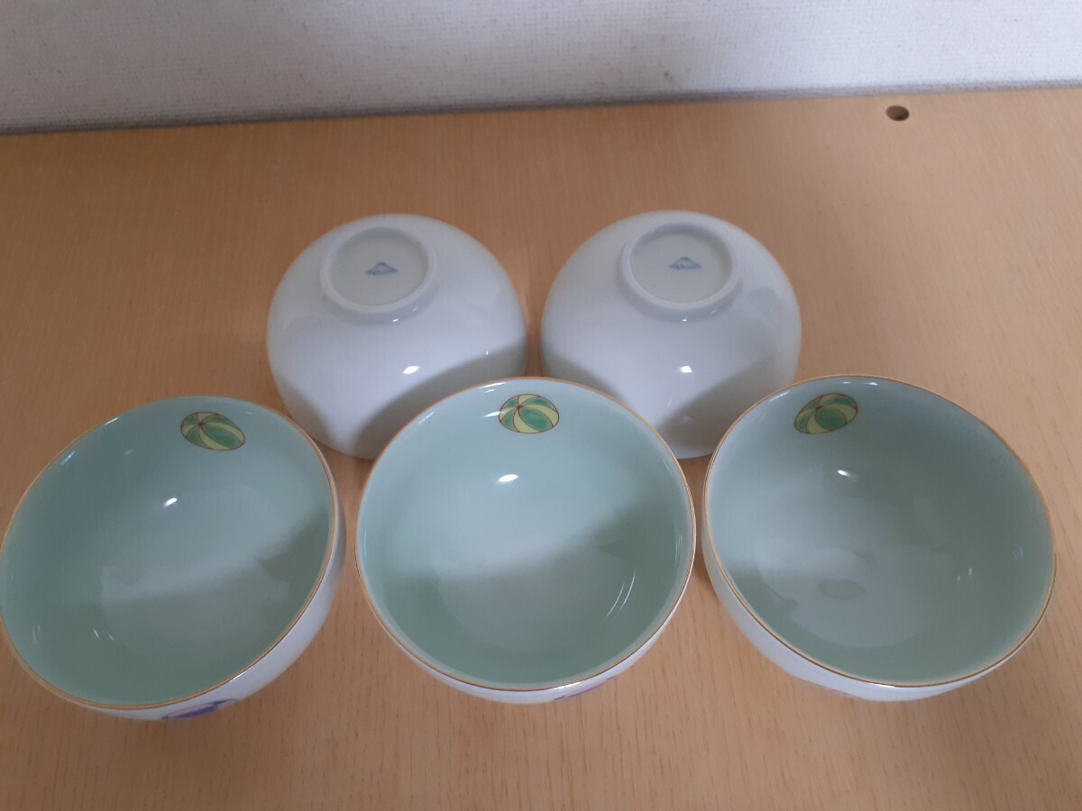 ◆宮内庁御用達 深川製磁 有田焼 ポット茶器 茶碗 急須 湯呑 ティーポット てまり柄 ６点セット 9028-500 未使用◆ の画像3