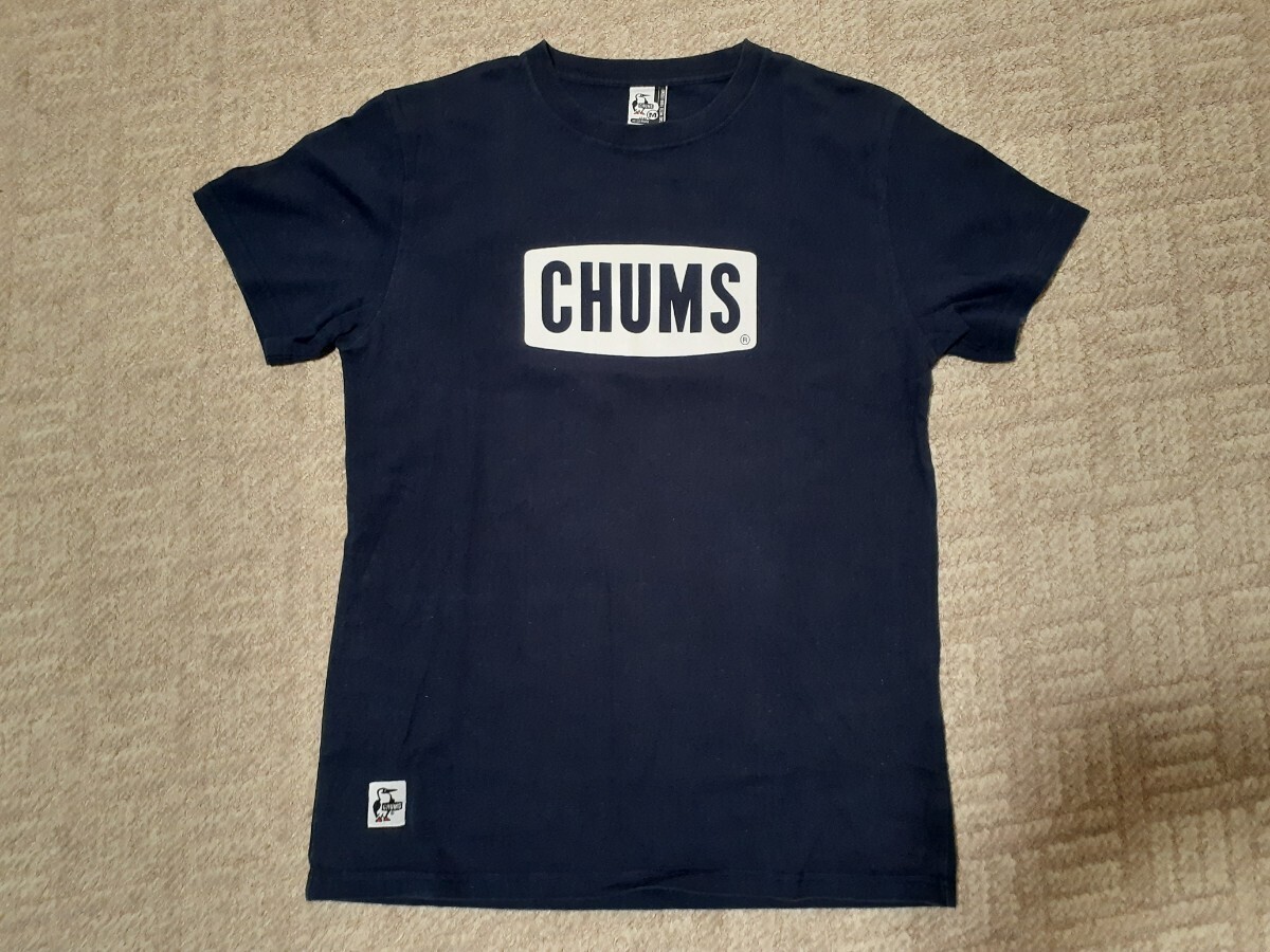 * Chums CHUMS box Logo cotton T-shirt sending 230 jpy USED*