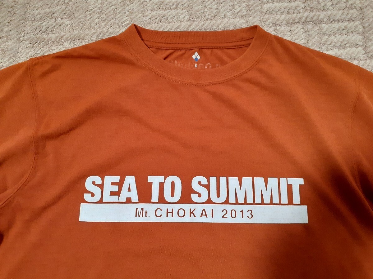 ◆限定 Mont-bell モンベル ウイックロン Tシャツ 即乾 SEA TO SUMMIT 2013 鳥海山 USED◆ _画像4