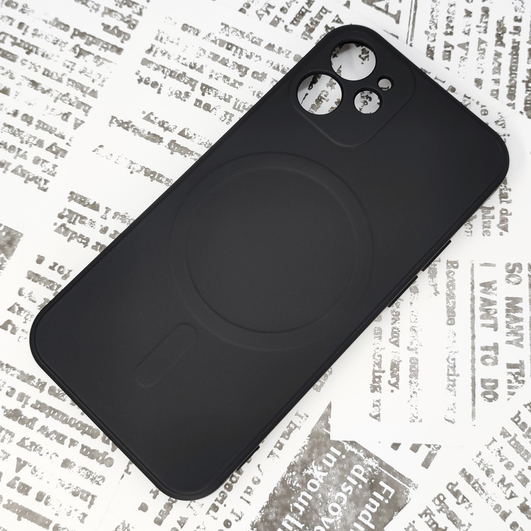 iPhone 12mini MagSafeシリコンケース [15] ブラック (1)の画像1