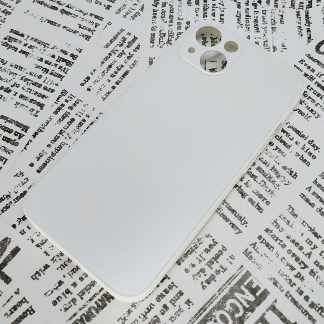 iPhone 13 ガラス背面シリコンケース [24]ホワイト (1)