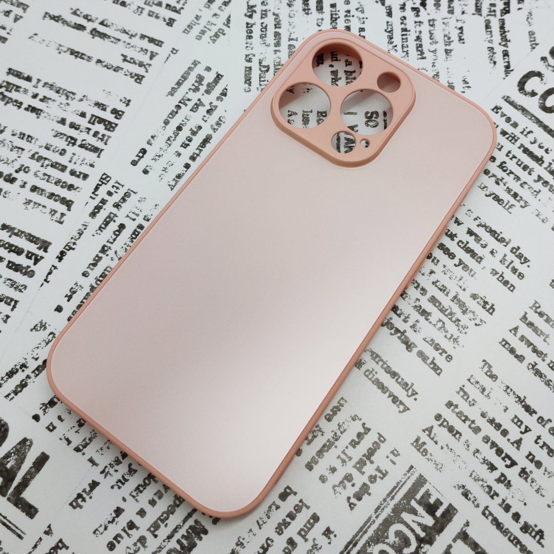 iPhone 14Pro ガラス背面シリコンケース [29]ピンク (3)_画像1