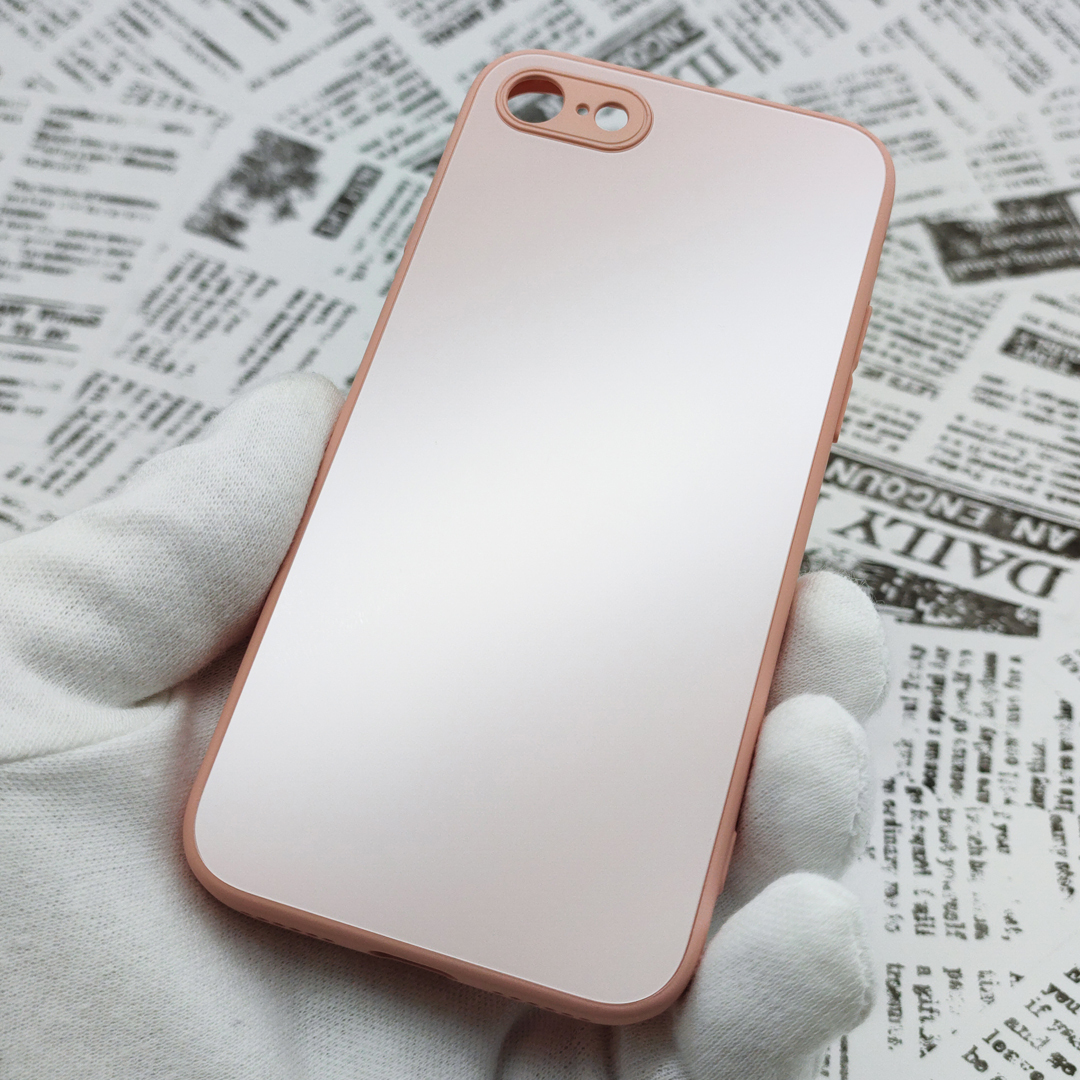 iPhone 7/8/SE ガラス背面シリコンケース [29]ピンク (3)_画像3