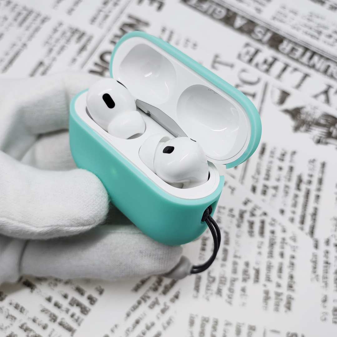 AirPods Pro 2 ストラップ付シリコンケース [08] ミントグリーン (4)