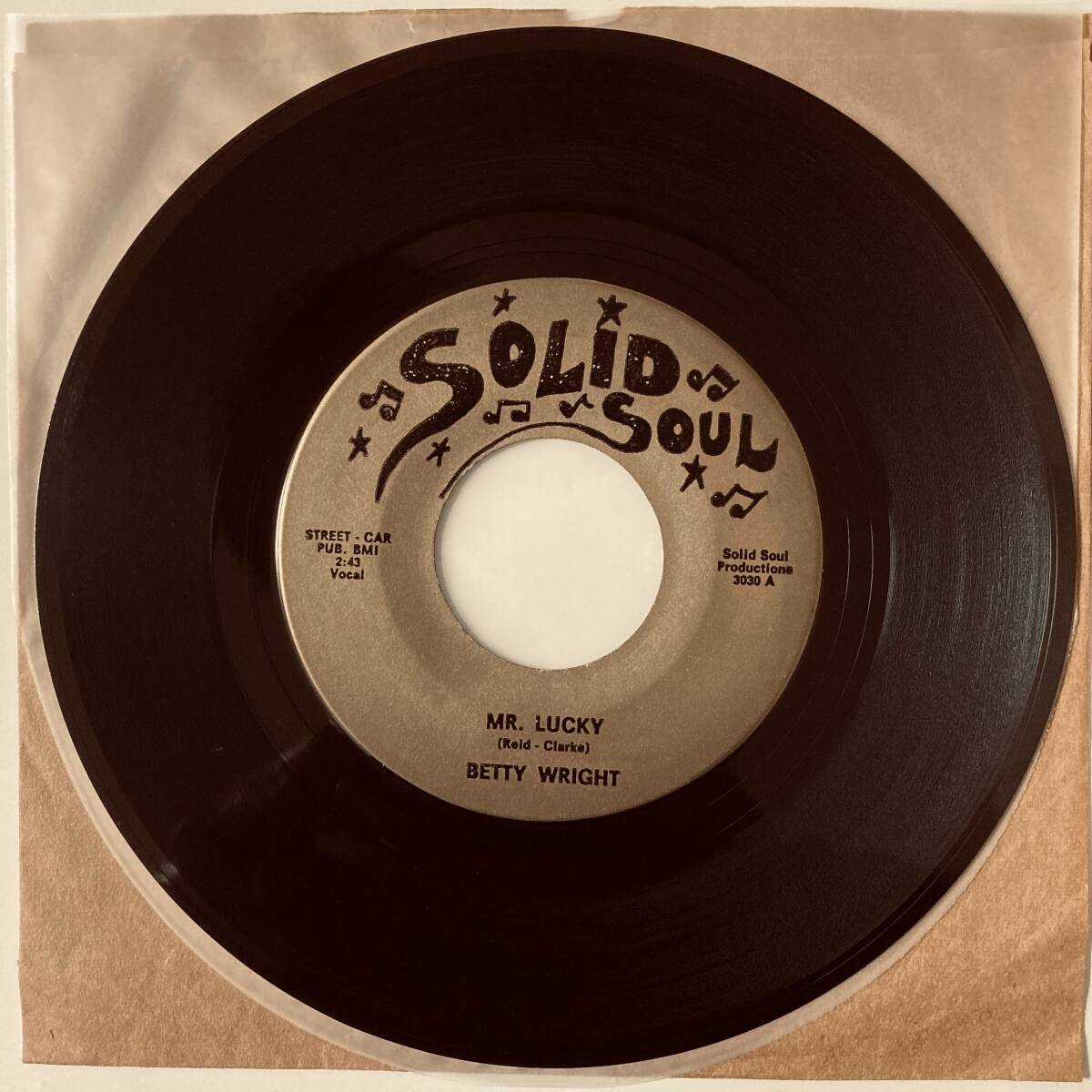 BETTY WRIGHT - MR.LUCKY/THANK YOU BABY ★RARE SOUL 7”★US盤 SOLID SOUL 3030の画像1