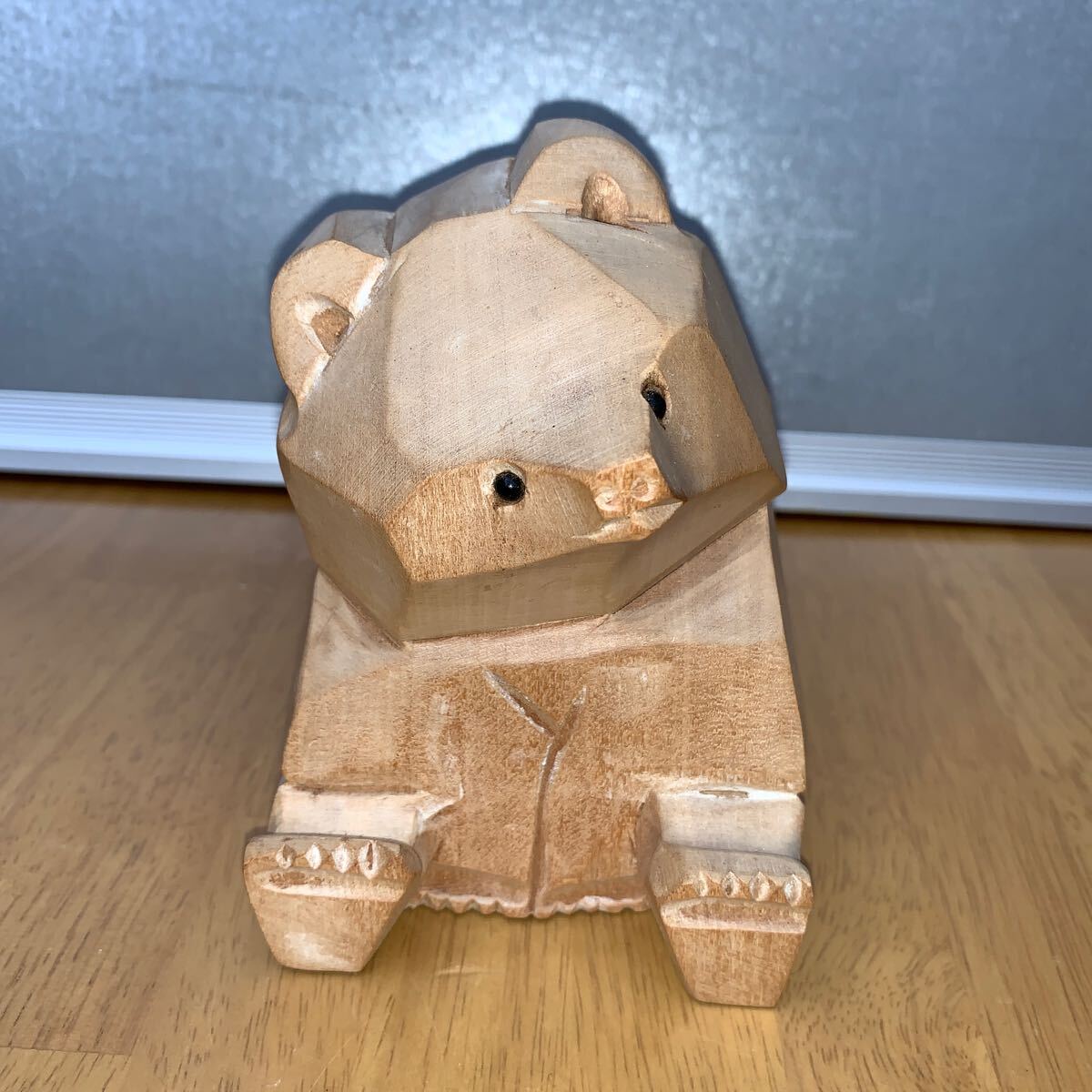 【中古】木彫りの熊 親子セット 置物の画像6