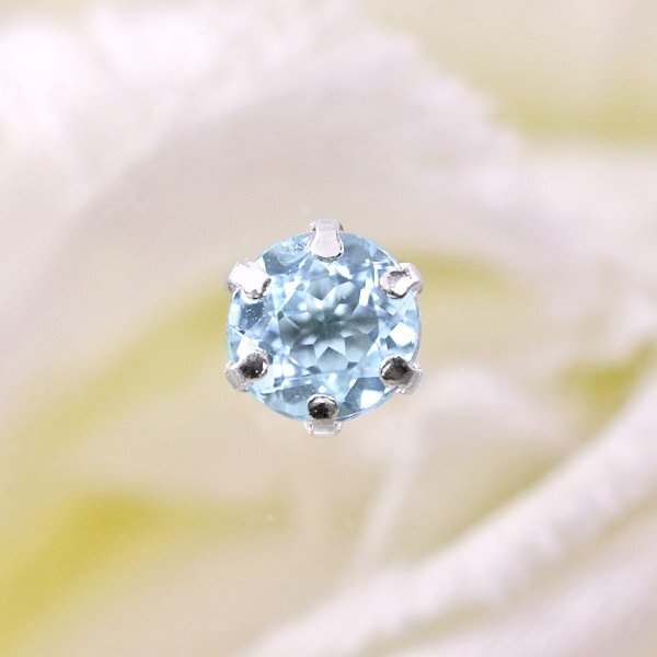 【新品・未使用】1円～最落無 天然アクアマリン 計0.80ct,プラチナ 淡いブルーの輝き 爽やかな耳元を演出 アクアマリン スタッドピアス