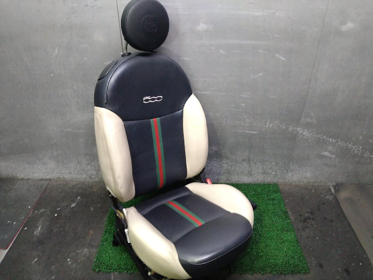 ■FIAT500/バイグッチ純正/GUCCI●中古/フロントシート左右セット/インフレーター欠品□ABA-31212/フィアット500(121/入り口上の画像6