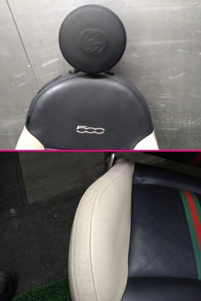 ■FIAT500/バイグッチ純正/GUCCI●中古/フロントシート左右セット/インフレーター欠品□ABA-31212/フィアット500(121/入り口上の画像7