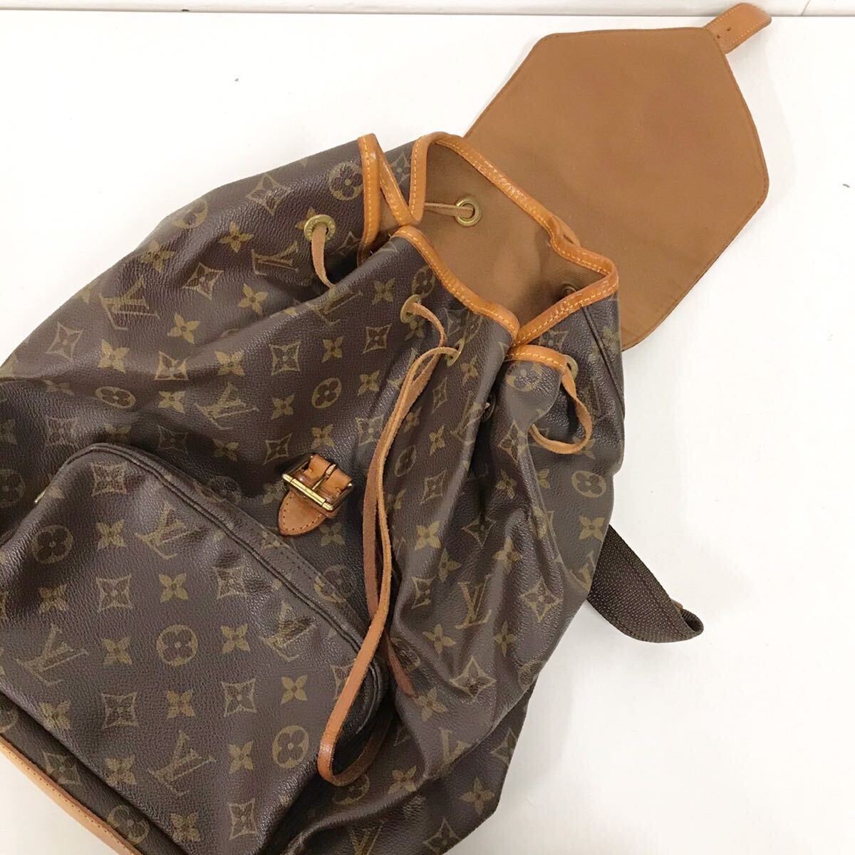 LOUIS VUITTON ルイヴィトン M51136 モノグラム モンスリ MM リュック バッグ ブラウン系【NK5800】_画像7