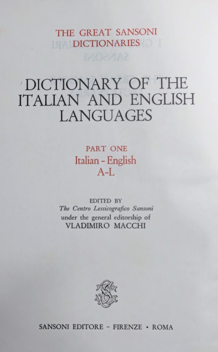 r0413-3.I GRANDI DIZIONARI SANSONI: ITALIANO INGLESE 1~2/イタリア語-英語 辞書/辞典/洋書/言語学/Italian - English_画像2