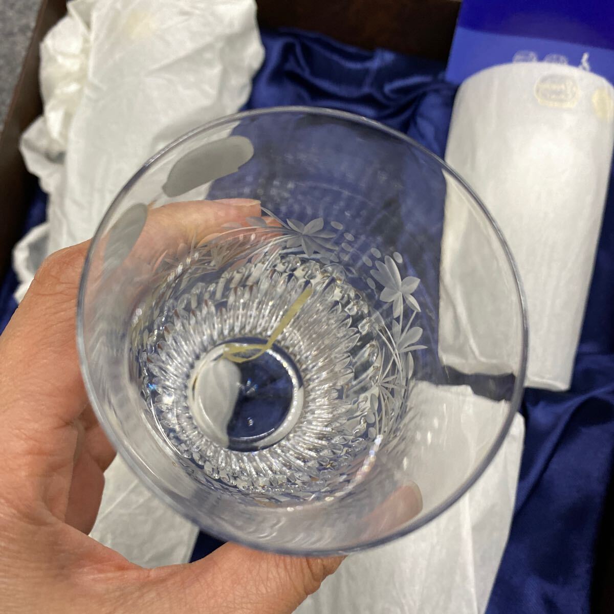 0492 新品未使用 BOHEMIA GLASS ボヘミアグラス ボヘミア グラス 5客セット タンブラー クリスタルガラス 箱付きの画像7