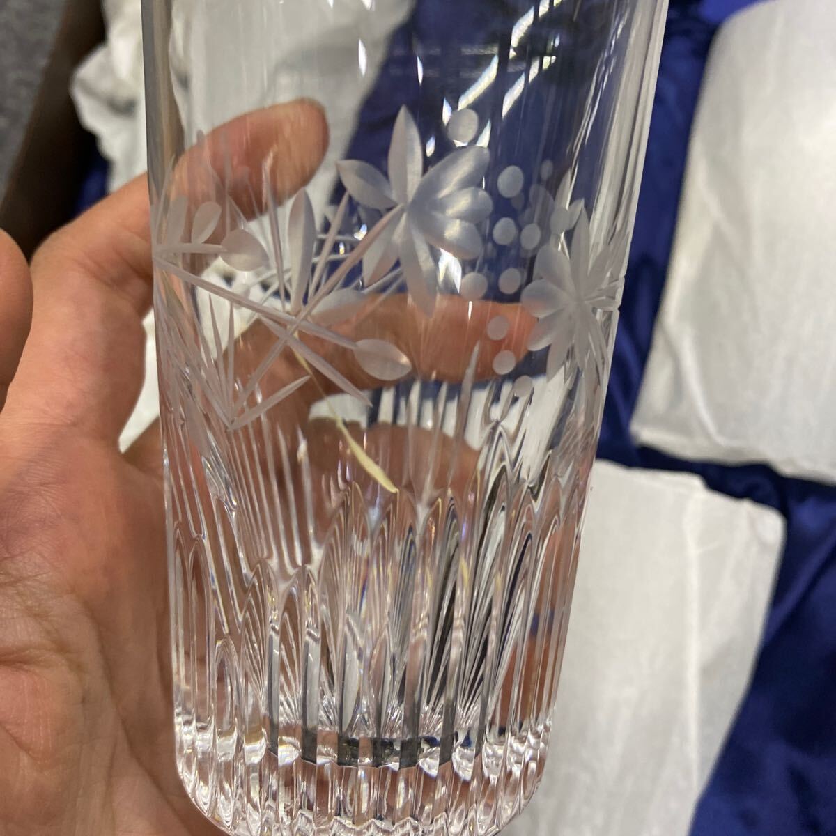 0492 新品未使用 BOHEMIA GLASS ボヘミアグラス ボヘミア グラス 5客セット タンブラー クリスタルガラス 箱付きの画像4