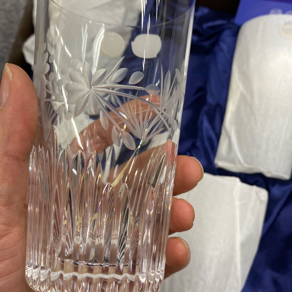 0492 新品未使用 BOHEMIA GLASS ボヘミアグラス ボヘミア グラス 5客セット タンブラー クリスタルガラス 箱付きの画像6