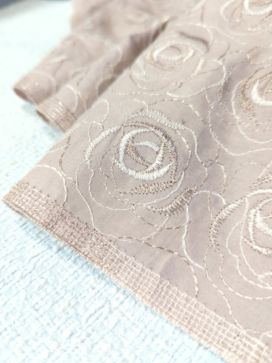 **handmade** Cotton刺繍 前ボタン flower羽織りop 薔薇 ハンドメイドの画像9