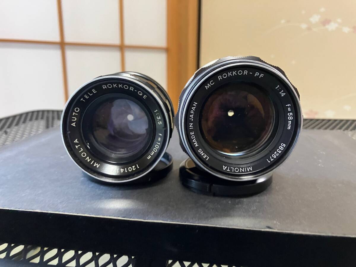 4783 ミノルタ minolta MC ROKKOR-PF 1:1.4 58mm ROKKOR-QE 1:3.5 100mm 2本 まとめ売り ※説明・画像をご確認下さいませ！