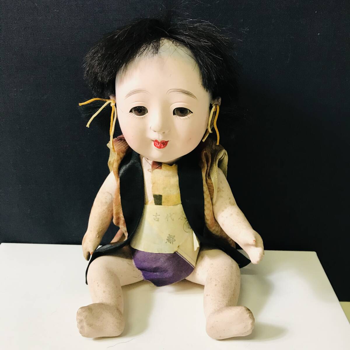 NA6123 美術彫刻人形 美術都木彫人形 特製 古代木彫 日本人形 市松人形 和服人形 4体まとめ 昭和レトロ 検Eの画像8