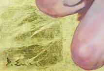 NA6138【真作】江成一郎「草笛」油彩 8号 1991年作 裸婦 晩年の名品 女性像人気 画家 白日会会員 美術品 アンティーク 検Yの画像5