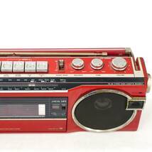 NA6177 ラジオ受信〇 テープ再生× 簡易クリーニング済 SANYO サンヨー 小型ラジカセ 赤 レッド MR-U4SF 昭和レトロ レトロ 検Sの画像5