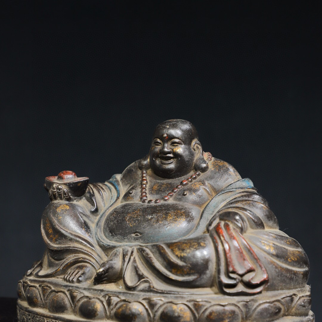 【超珍館蔵】銅製 拓金 彌勒仏 置物 古賞物 古美術品 稀少珍蔵品_画像7