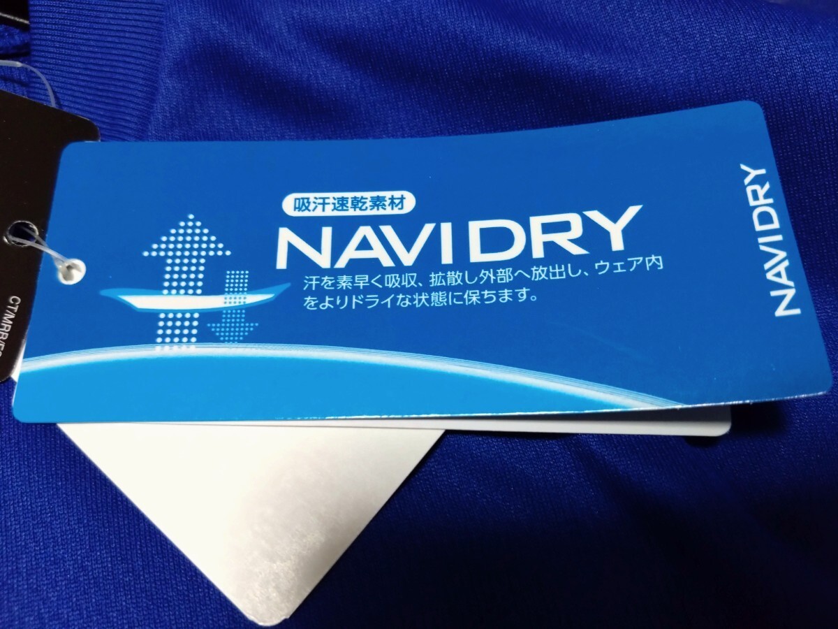 ⑥MIZUNO　ミズノ　メンズ　半袖　Tシャツ　吸汗速乾素材　NAVIDRY　ブルー　Ｌサイズ　