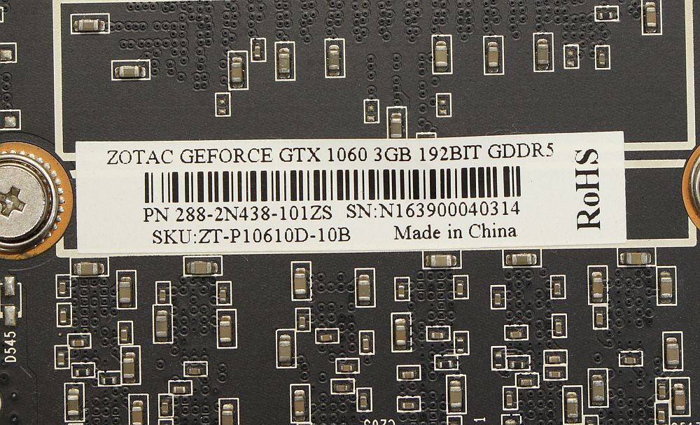 ZOTAC GeForce GTX1060 3GB GDDR5 192bit DVI/HDMI/DPx3_画像6