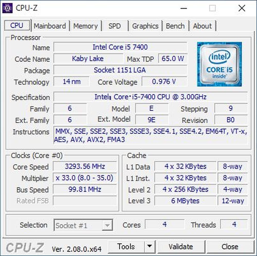Core i5-7400 3.00GHz /LGA1151/SR32Wの画像3